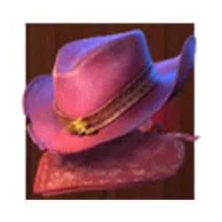 A purple cowboy hat and bandana, iconic items in the Wild Bounty Showdown.